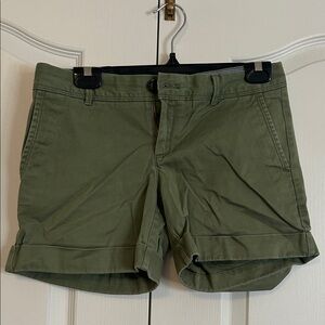 Olive Green Chino Cuffed Shorts